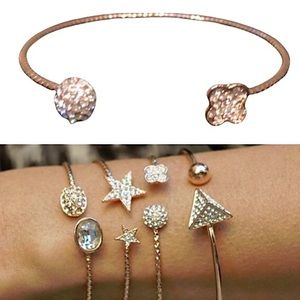 Clover Czech Crystal 18k Rose Gold Bracelet